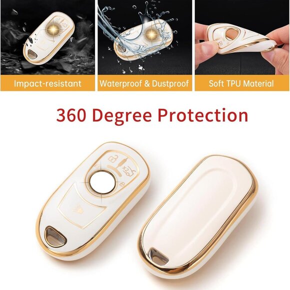 Key Fob Cover For Buick Smart Remote Key - 4 Buttons - White - Picture 2 of 9